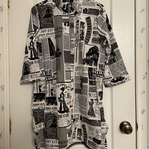 Ever Sassy Black and White Newspaper Print Dress size small